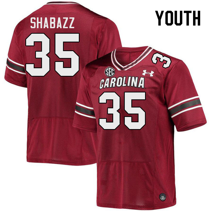Youth #35 Akhnaton Shabazz South Carolina Gamecocks 2023 College Football Jerseys Stitched-Garnet